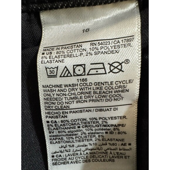 Old Navy Jeans Women 16 Extra High Rise Flare Trousers 360 Stretch Black Raw Hem - Picture 6 of 7